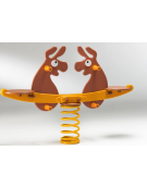 Gioco a molla ciuchino tandem, con molla Ø mm 200x400h - Da interrare o filo pavimento
