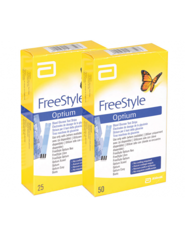 Strisce glucosio abbott freestye optium confezione da 25 pz