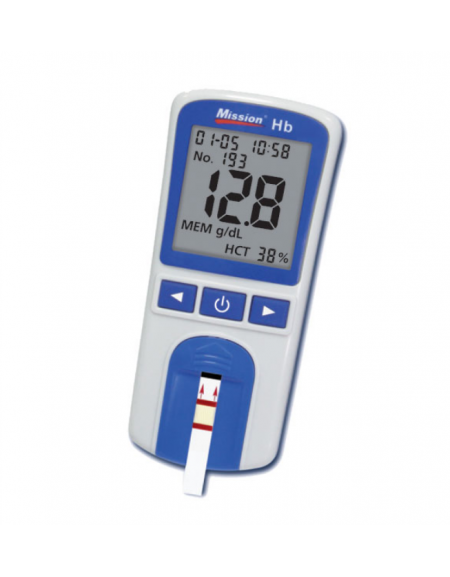 Apparecchio misura emoglobina Mission® HB rileva con precisione i livelli di Hb e Hct Apparecchio misura emoglobina Mission® HB rileva con precisione i livelli di Hb e Hct