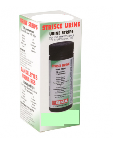 Strisce urine 10 parametri - flacone da 100 pezzi.