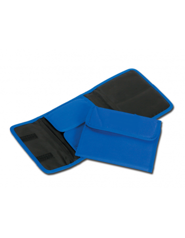 Portafiale con imbottitura di protezione in poliestere 600D (esterno) - colore blu - 19,5 x 15 x h 3 cm