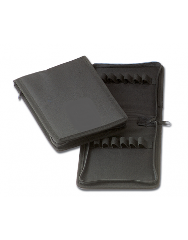Portafiale mini con chiusura a zip in nylon, 6 fiale, colore nero - 18 x 14 x h 2 cm