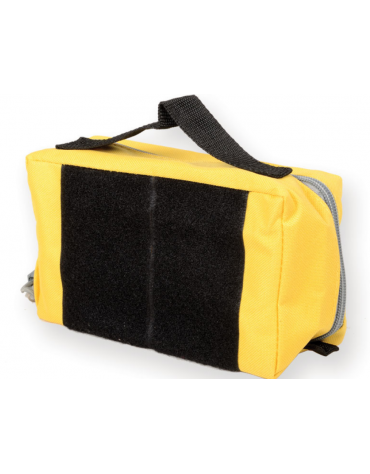 Borsetta in poliestere provvista di una larga striscia di velcro femmina sul retro, colore giallo - 20 x 11 x 8 cm