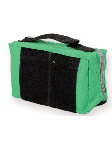 Borsetta in poliestere provvista di una larga striscia di velcro femmina sul retro, colore verde - 20 x 11 x 8 cm