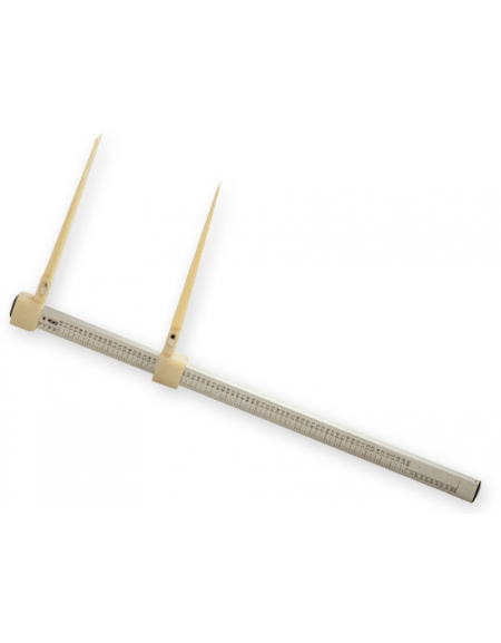 Calibro per misura neonati in duralluminio ossidato, graduato da 0 a 90 cm, con tacche ogni 5 mm