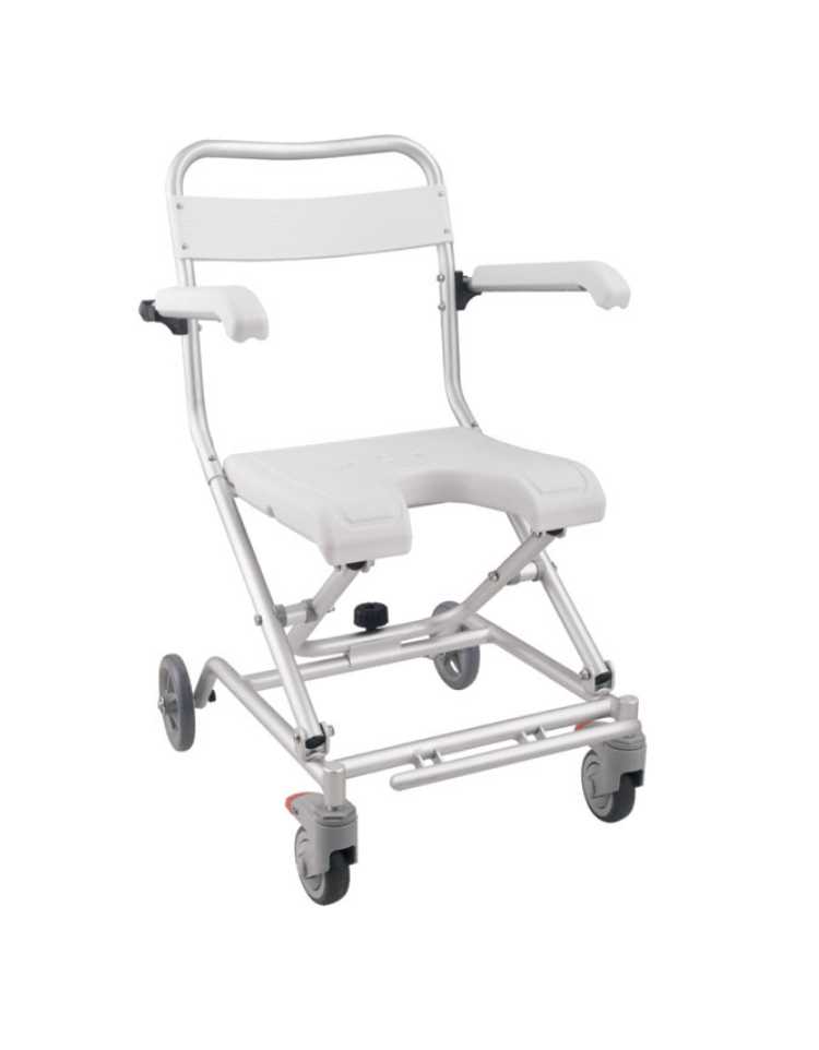 IELSH Sedile da Bagno Sedia da Doccia per Anziani e Disabili con Rotelle,  Sedia WC Doccia con Rotelle Pieghevole, Sgabello Bagno Doccia, Massimo  Carico 120 kg, Una Sedia Doppio Scopo : 