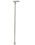Bastone per anziani in alluminio con manico a "T" - color argento, altezza reg. 71-94 cm, peso: 0.36 kg, portata max 100 kg