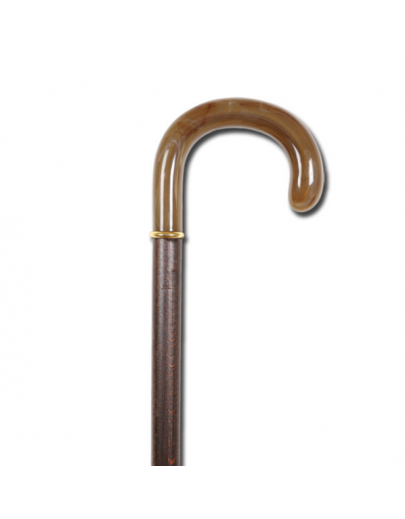 Bastone in legno sintetico "AMBRA, curvo, colore nero, carico max 100 kg, altezza: 92 cm