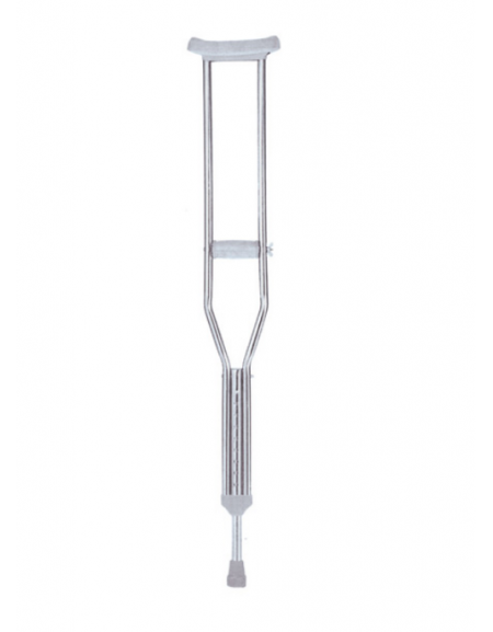 Stampelle ascellari medie in acciaio inossidabile, altezza regolabile 112-132 cm, portata max 100 kg