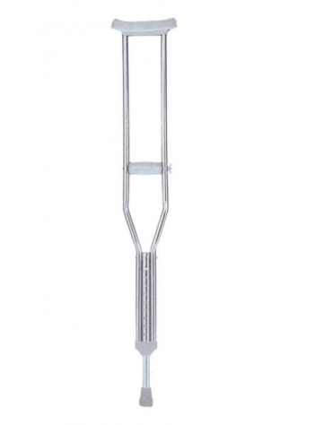 Stampelle ascellari grandi in acciaio inossidabile, altezza regolabile 119-139 cm, portata max 100 kg