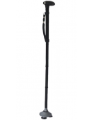 Bastone in alluminio, manico ABS - Trusty Cane, colore nero, pieghevole, 3 piedini antiscivolo, altezza reg. cm 85/97