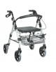 Deambulatore da passeggio, completo di ampio sedile, cestello e freni per le ruote, portata 100 kg - cm 68x61x78/90h