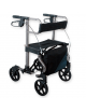 Deambulatore in alluminio pieghevole da passeggio con schienale, freno bi-direzionale - portata 100 kg.