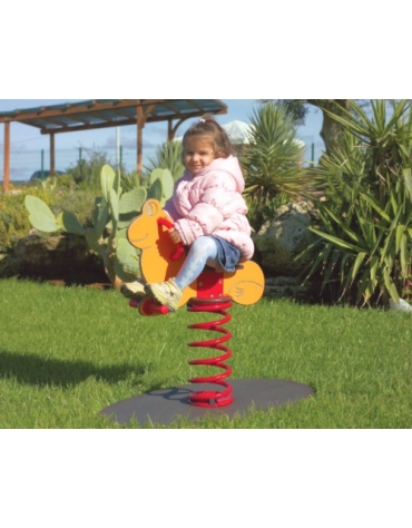 Gioco a molla monoposto Ranocchio - in legno - VERSIONE DA INTERRARE O FILO PAVIMENTO - cm 67x83x80h