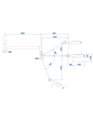 Lampada a luce fredda Primaled con 9 ottiche a led, da soffitto - 20000 lux