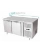 Tavolo congelatore ventilato in acciaio inox con alzatina -  2 porte - 200 Lt. - temp. -22°-18°C - mm 1360×600×950h