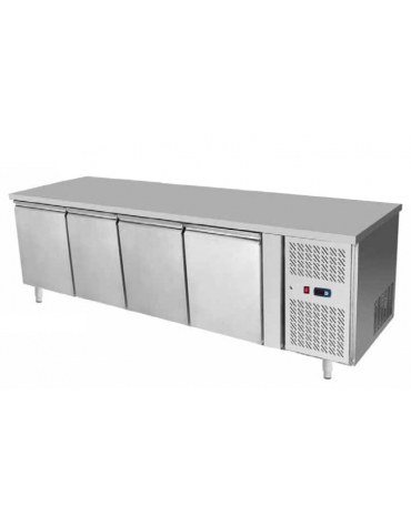Tavolo refrigerato ventilato in acciaio inox -  4 porte - 520 Lt. - temp. -22°-18°C - mm 2230×600×850h