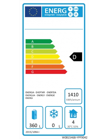 Frigorifero sotto banco in acciaio inox a 2 porte - capacità 470 Lt - temperatura: -2°C/+8°C - mm 1800×700×800h