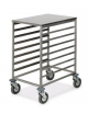 Carrello portateglie in acciaio inox AISI 304 - 60x40 - traversi imbullonati - Portata 8 teglie - cm 52x72x85h