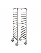Carrello portateglie in acciaio inox AISI 304 - Portata 18 teglie dim. 60x40 - Saldato - cm 53x68x172 h