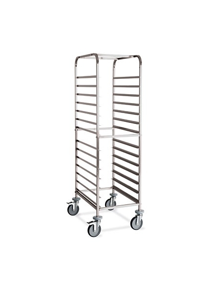 Carrello portateglie in acciaio inox AISI 304 - Portata 18 teglie dim. 60x40 - Saldato - cm 53x68x172 h