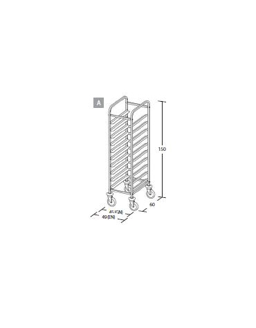 Carrello portavassoi - Portata 10 vassoi GN