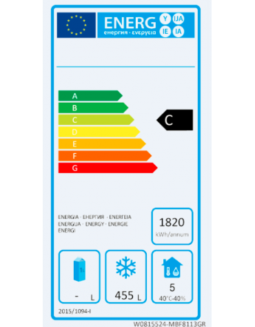 Armadio congelatore inox AISI 304 - GN 2/1 - 1 porta - 670 litri - temp. -22°C/-17°C - mm L730xP805xH2065