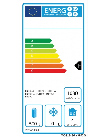 Armadio refrigerato compatto ventilato inox - 1 porta - 450 litri - -2°C/+8°C - mm 600×740×1950h