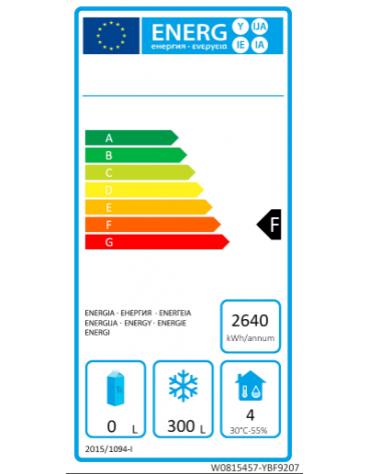 Armadio freezer compatto ventilato inox - 1 porta - 450 litri - -22°C/+17°C - mm 600×740×1950h