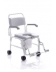 SEDIA COMODA PER WC E DOCCIA SU RUOTE - IMBOTTITURA IN PVC