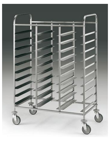 Carrello portavassoi - Portata 36 vassoi EN - cm 129x60x172 h