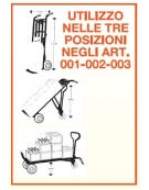 Carrello "3 in 1" Trasormabile - 3 ruote 2 R. Ø 200 1 R. Ø 125 gomma rulli -