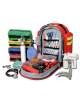 Kit pronto soccorso con zaino Logic 2 - poliestere 600D rosso completo di accessori - cm 40x25x47h