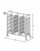 Carrello portavassoi in acciaio inox universali - supporto in filo - Portata vassoi 30 - cm 138x60x159h