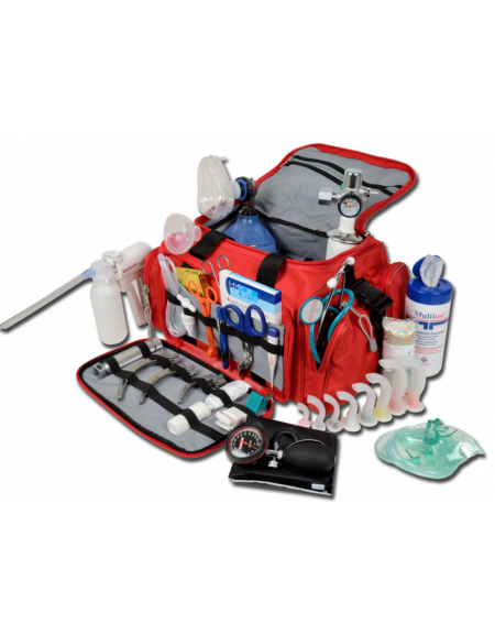 Kit pronto soccorso con borsa emergenza - poliestere 600D rosso