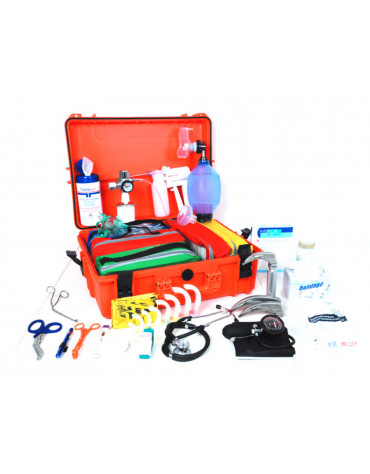 Kit pronto soccorso con valigetta resistente - arancione completa di accessori - cm 55x43x21h