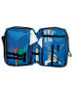 Kit intubazione completo con borsa in nylon in 2 sezioni con 2 tasche zip, e 9 elastici- cm 32x22,5x7,5h
