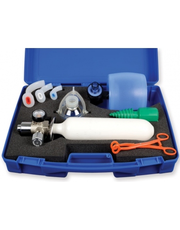 Kit Pronto Soccorso per rianimazione con Valigetta rigida in plastica antiurto con bombola UNI (vuota) - cm 43x32x11h