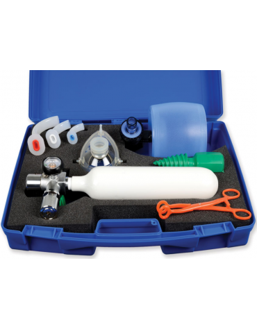 Kit Pronto Soccorso per rianimazione con Valigetta rigida in plastica antiurto con bombola NF (vuota) - cm 43x32x11h