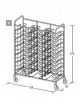 Carrello portavassoi in acciaio inox universali - supporto in filo - Portata vassoi 36 - cm 138x60x183h