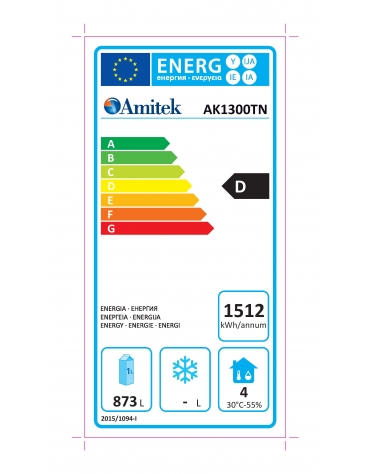 Armadio refrigerato ventilato, temperatura - 2° C/ + 8° C, capacità 1156 litri - L 1480 mm x P 730 mm x H 2010 mm