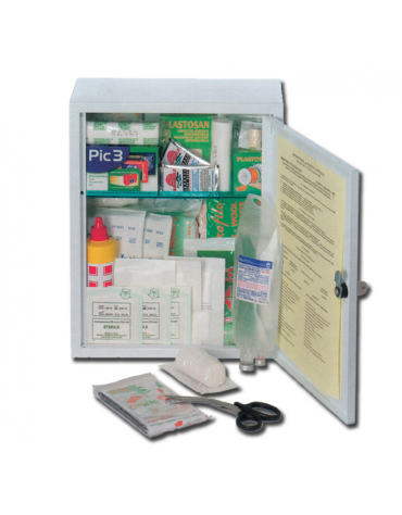 Kit Pronto Soccorso con armadietto in metallo- mm 70 x 300 x 140h