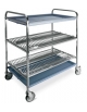 Carrello inox - N° 2 Piani scolapiatti ( N° 144 piatti Ø cm 16÷26 ) - N° 1 Piano scolabicchieri - cm 102x62x121h