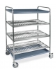Carrello inox - N° 3 Piani scolapiatti ( N° 180 piatti Ø cm 16÷26 ) - N° 1 Piano scolabicchieri - cm 87x62x159h