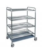 Carrello inox AISI 304 scolapiatti N° 4 piani scolapiatti portata N° 288 Piatti Ø cm 16÷26 - cm 102x62x159h