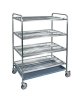 Carrello inox AISI 304 scolapiatti N° 4 piani scolapiatti portata N° 288 Piatti Ø cm 16÷26 - cm 102x62x159h
