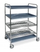 Carrello inox - N° 2 Piani scolapiatti ( N° 144 Piatti Ø cm 16÷26) - N° 2 Piani scolabicchieri - cm 102x62x159h