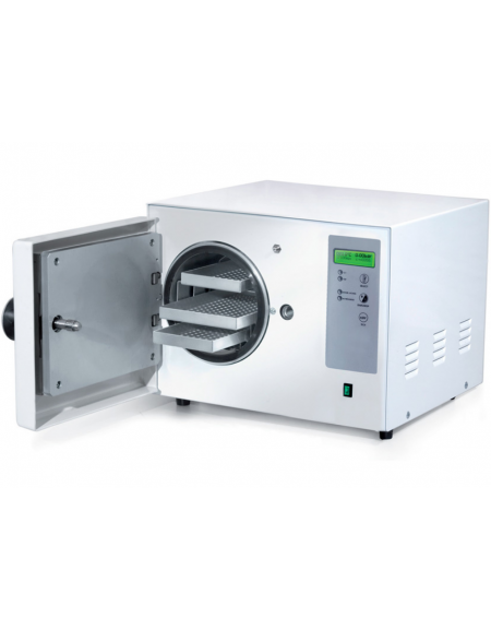 Autoclave elettronica a vapore, 2 cicli di sterilizzazione - Camera 6 L, in alluminio anodizzato: cm ø 17x27h