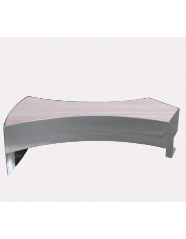 Panchina piana con design pregiato in acciaio e legno di pregio, finitura zincata e verniciata - Modulo da cm 170x92x45h