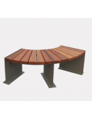 Panchina angolare senza schienale in acciaio e legno pino, finitura acciaio zincato e verniciato - Modulo da 90° o 45°